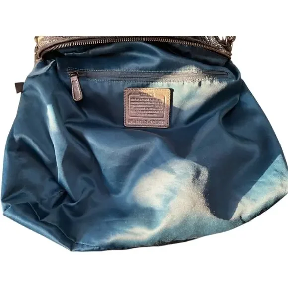 COACH‎ Limited ED KRISTIN GRAY METALLIC SILVER GUNMETAL NUBUCK SUEDE BAG Purse